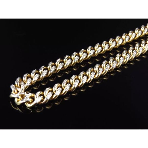 Solid Gold Diamond Miami Cuban Link Chain NEW - Picture 4 of 6